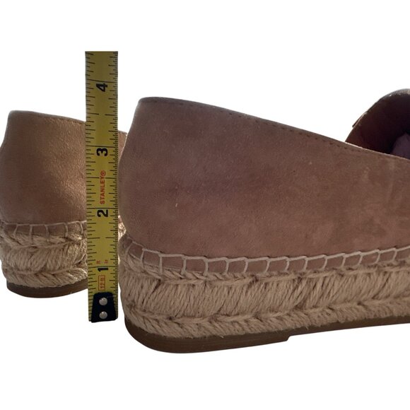 Steve Madden Rhinestone Suede Platform Espadrilles Proud Beige Silver Size 8 - Picture 9 of 9